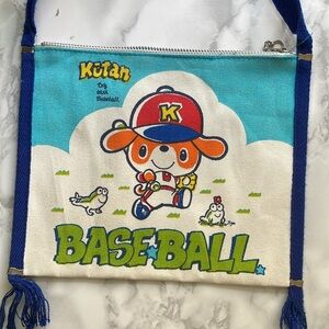 Vintage Showa style canvas shoulder bag - Baseball KUTAN - Japan
